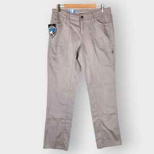 NWT Kuhl Cabo Pant Women's Size 12 Long Ash Grey Linen Hiking Outdoor UPF